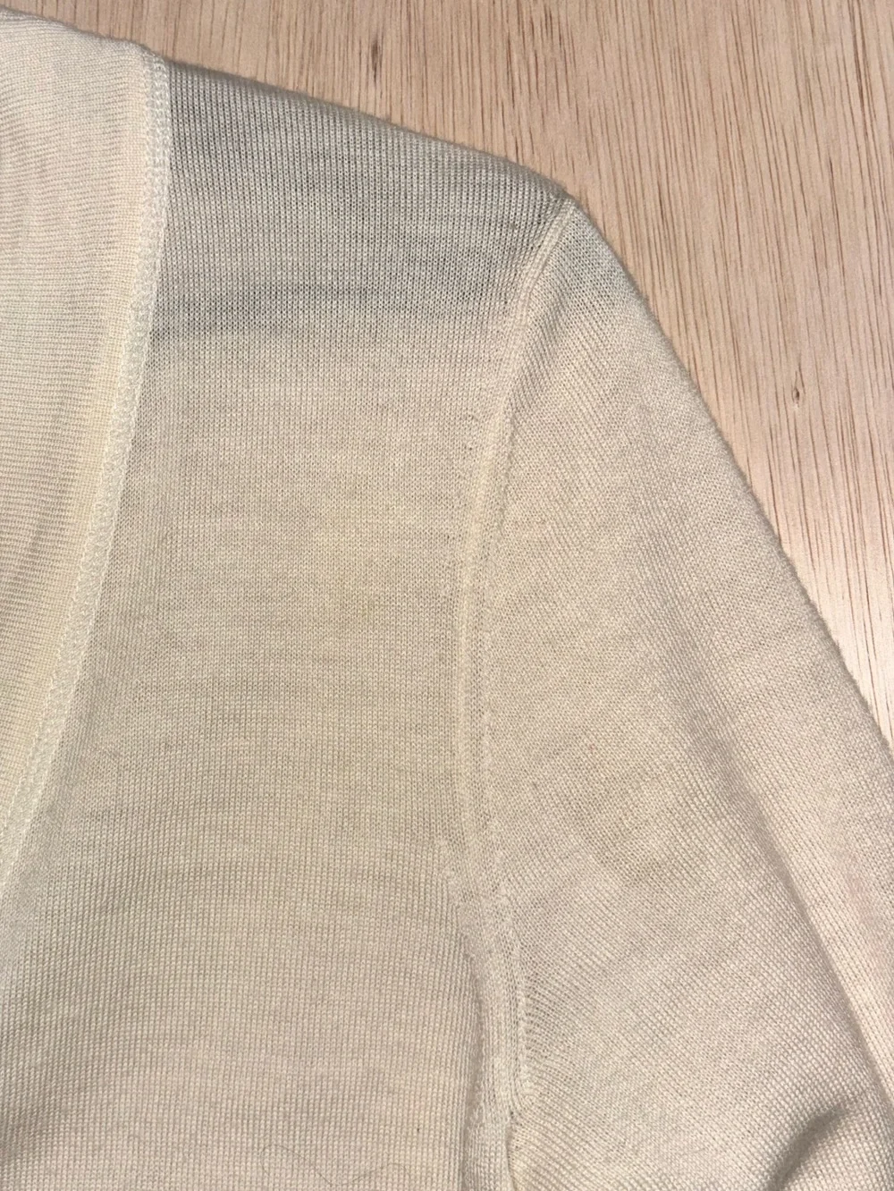 Tory Burch Ivory V-Neck Logo Button Cardigan